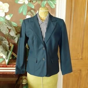 DRESSBARN Navy Button Closure Blazer